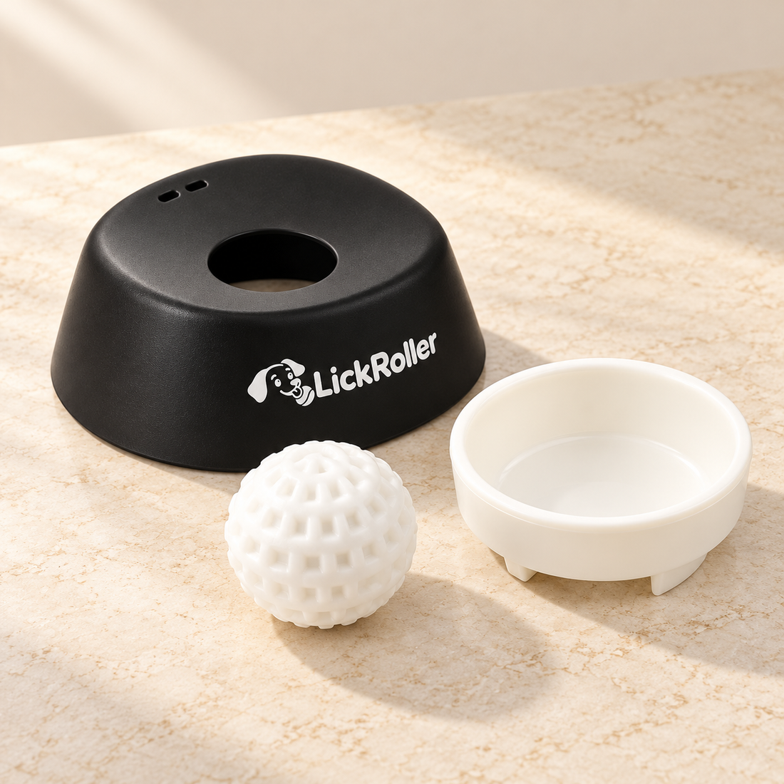 The three removable parts of the bowl